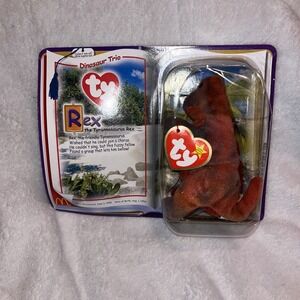 2000 Vintage McDonald's Happy Meal Dinosaur Trio Bronty And Rex Beanie Babies